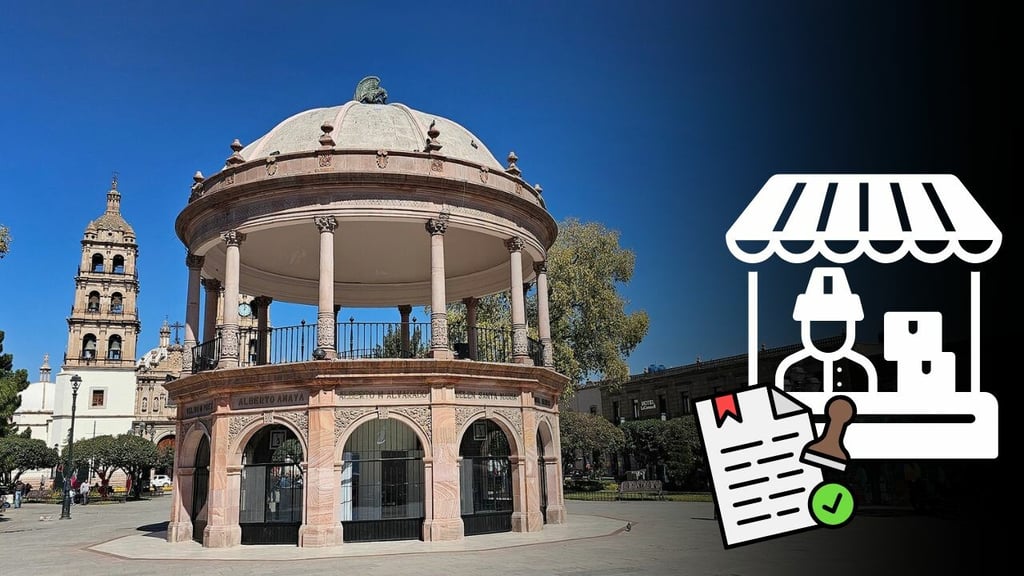 Revisan cumplimiento de permisos en comerciantes de la Plaza de Armas, en Durango
