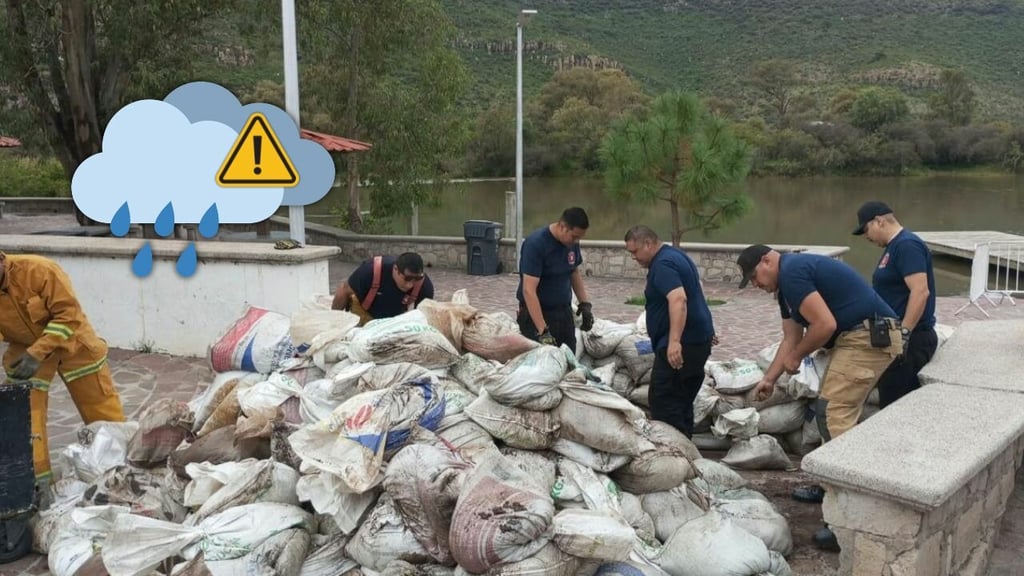 Instalan costaleras y cierran pasos en El Pueblito por pronóstico de lluvias fuertes en Durango