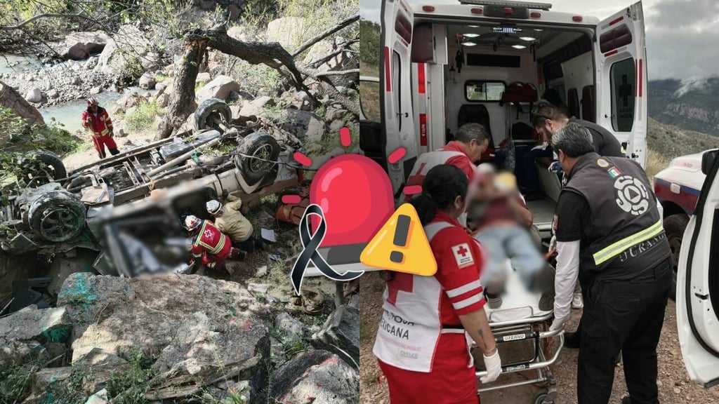 Camioneta cae a voladero de 350 metros en Mezquital y cobra la vida de al menos dos personas