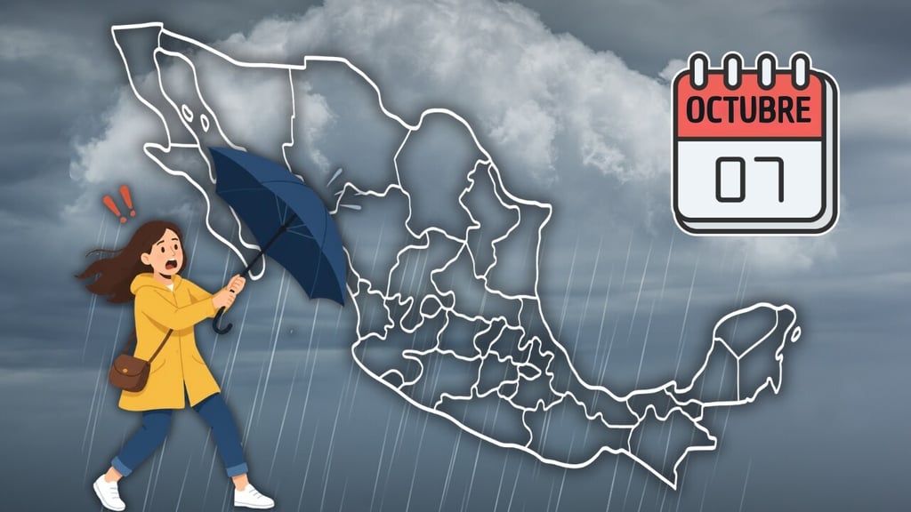 ¿Dónde habrá lluvias muy fuertes HOY miércoles 7 de octubre? Esto dice el SMN
