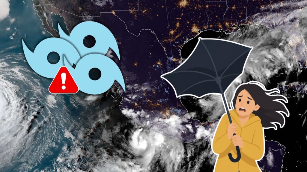 Triple amenaza: Todo sobre las 3 tormentas y huracanes activos que podrían impactar México