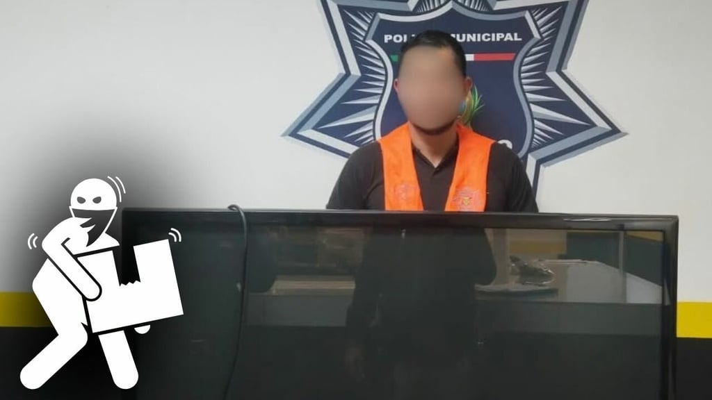 Sorprenden a hombre saliendo de hogar ajeno con una pantalla en manos; ocurrió en Durango