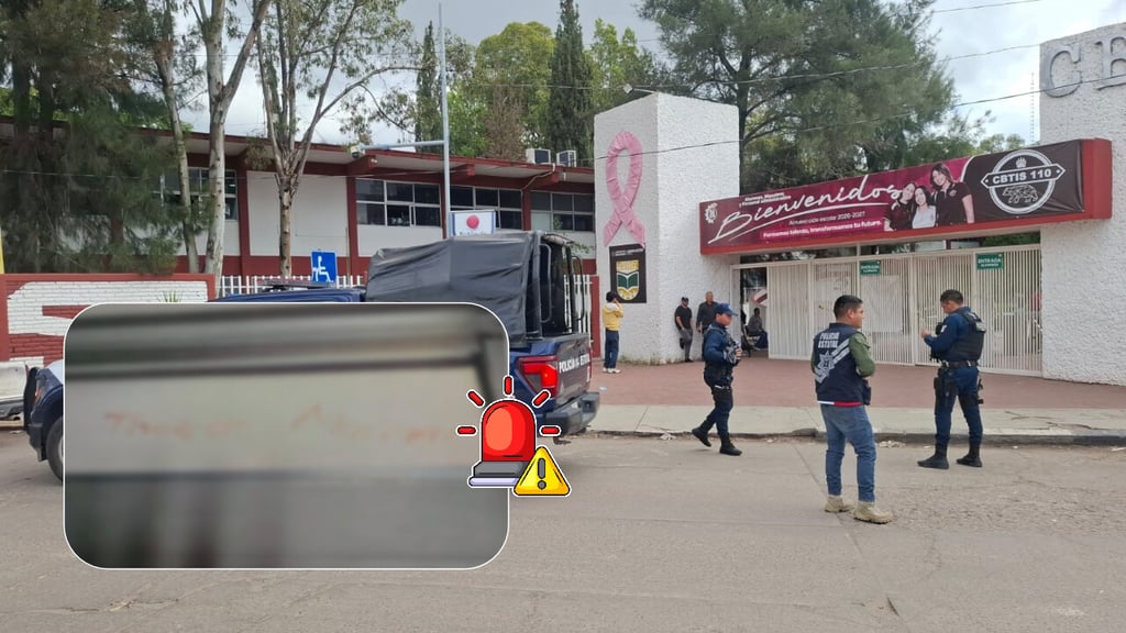 Encuentran mensaje de amenaza de tiroteo en baños del CBTIS 110; activan movilización policiaca