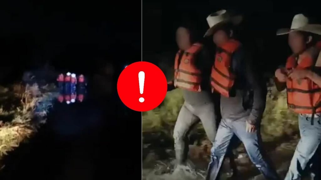Rescatan a tres jóvenes que quedaron atrapados en camioneta al intentar cruzar un río en Durango