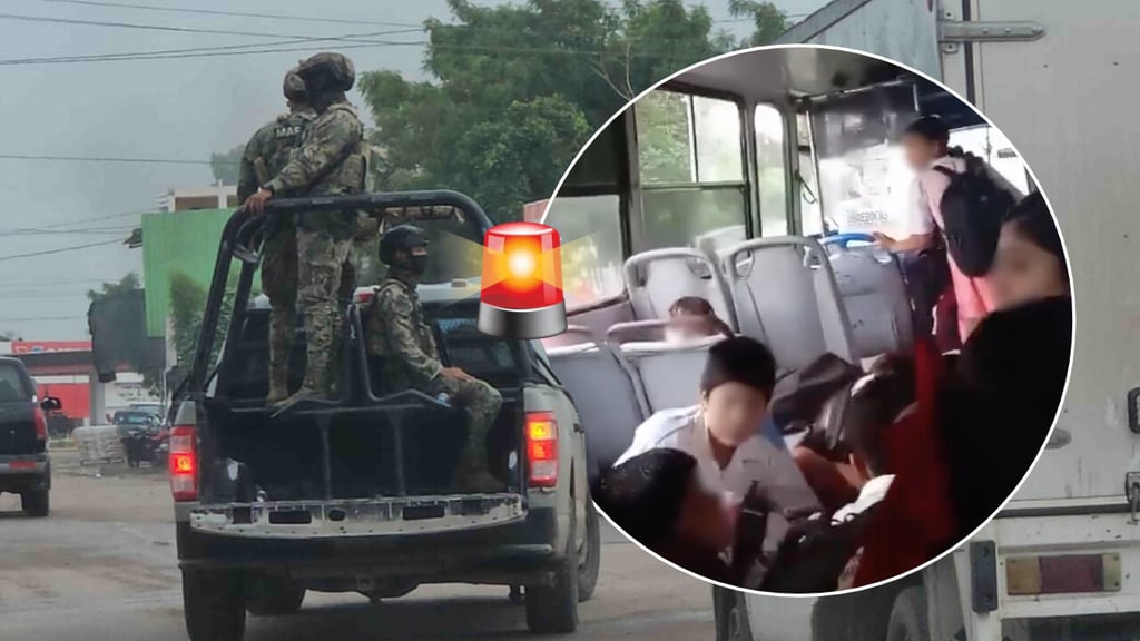 Ataque armado contra camión con estudiantes en Escuinapa, Sinaloa, deja a chofer lesionado