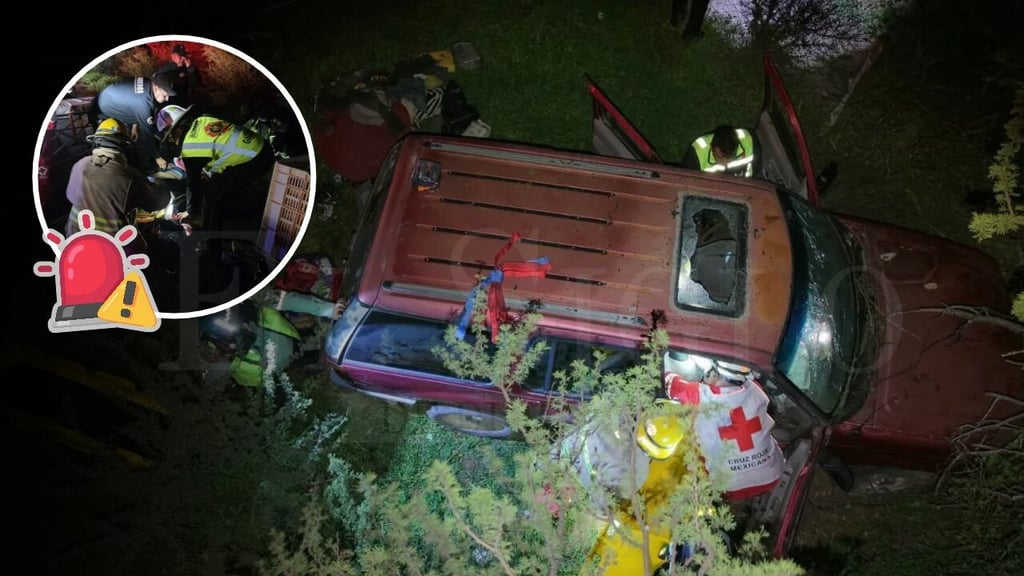 Joven cae con su camioneta a barranco en Santiago Papasquiaro