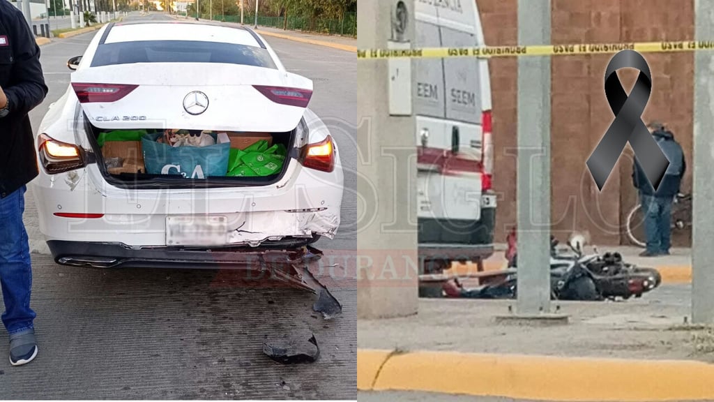 Muere motociclista tras chocar contra auto en bulevar Guadiana; van 2 accidentes mortales en horas