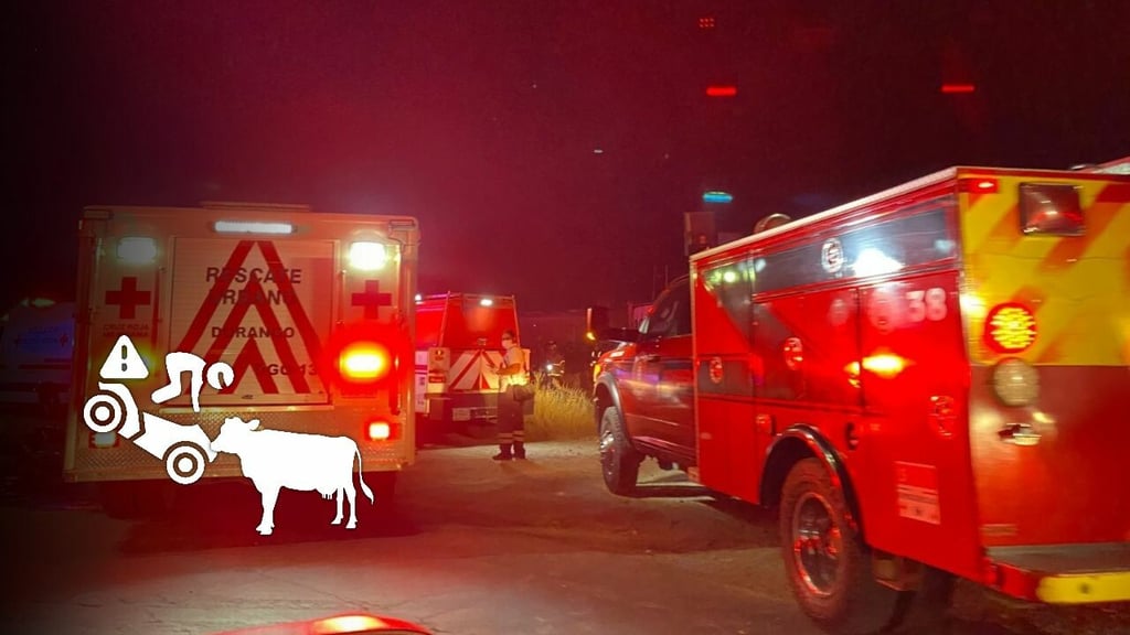 Motociclista sufre accidente tras chocar contra una vaca en carretera de Mezquital