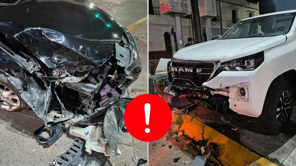 Conductor se impacta contra coches de agencia Chrysler, en Durango; hay cuantiosos daños