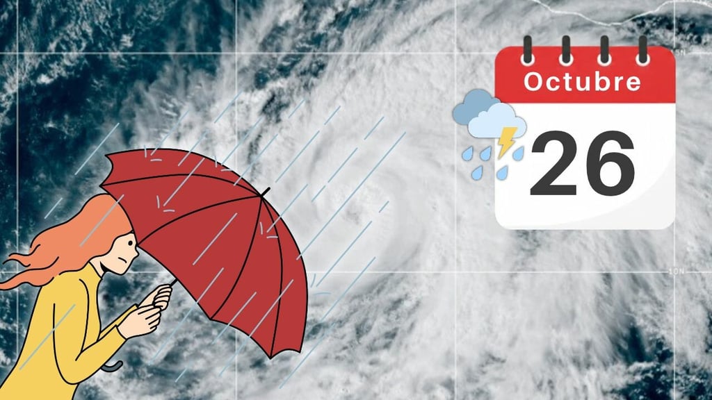 Estados que tendrán lluvias fuertes hoy 26 de octubre por la tormenta tropical 'Vance'