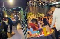 Familia celebra cumpleaños en puente peatonal y se vuelve viral