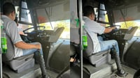 VIDEO: Reportan a camionero usando el celular mientras conduce en Durango