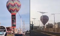 ‘Ando volando bajo’; Globo aerostático aterriza de emergencia en plena ciudad | VIDEO