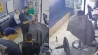 Padre corrió y 'olvidó' a su hijo durante balacera en barbería | VIDEO