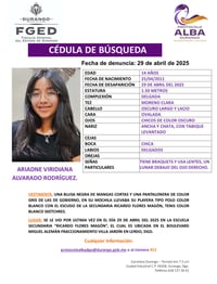 Buscan a menor de 14 años que desapareció en Lerdo; fue vista por última vez en su escuela