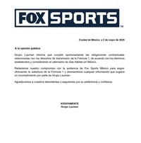 Fox Sports sí transmitirá el Gran Premio de Miami; Grupo Lauman desmiente rumores