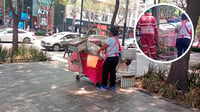 Captan a vendedora ambulante usando agua de riego para hervir elotes | VIDEO