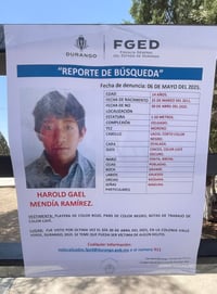 Buscan a adolescente de 14 años en Durango; fue visto por última vez en Valle Verde