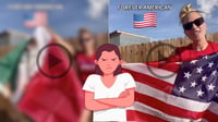 Mujer estadounidense quema bandera mexicana y genera polémica | VIDEO 