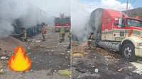 Se incendia tráiler que transportaba garbanzo en la autopista Durango-Mazatlán