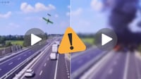 Avioneta se estrella en autopista de Italia y deja a dos personas sin vida | VIDEO