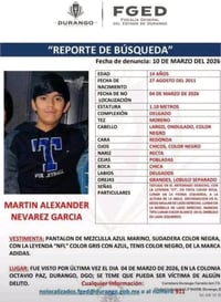 Piden no criminalizar a desaparecidos; Martín Alexander no fue localizado y detenido en Sinaloa