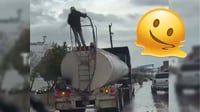 Captan pipa regando áreas verdes en Durango… minutos después de la tromba | VIDEO