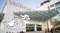 Motociclista intenta frenar, pero choca contra un auto por pavimento mojado en Durango