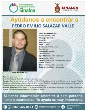 Se cumplen 17 años de ausencia de Pedro Emilio: desapareció en Mazatlán en 2008