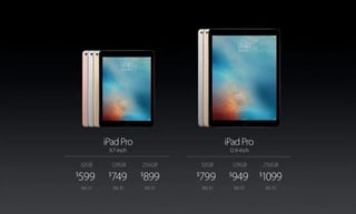 El precio del iPad de 32Gb es a 599$ y de 128GB a 749$. Disponible el 31 de marzo. Además, por primera vez habrá en color rosa.