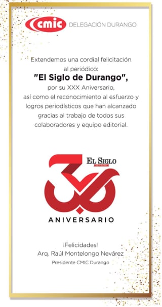 El Siglo de Durango cumplió sus primeros 30 años de vida