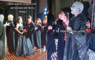 Con 'Voldemort' bailando, quinceañera celebra su cumpleaños con temática de Harry Potter 