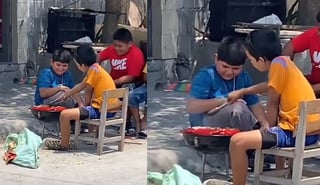 VIRAL: Niños de Monterrey arman su propia carne asada con pequeño asador 