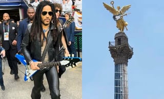 Video: Lenny Kravitz coloca una guitarra al Ángel de la Independencia