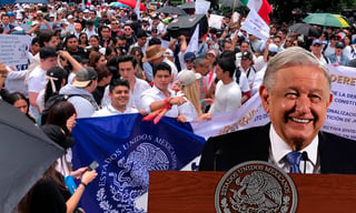 'Los están engañando': AMLO a estudiantes de derecho; ellos le responden 