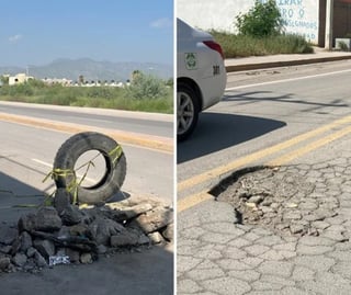 ¡Peligro! Bulevar José Rosas Aispuro, en mal estado 