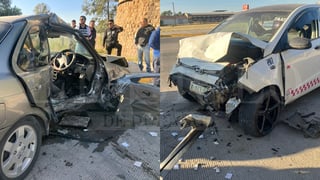 Aparatoso choque en bulevar Central deja un conductor prensado y lesionado de gravedad