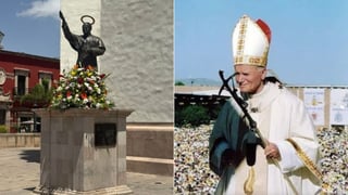 Recuerdan visita de Juan Pablo II a Durango, en monumento que se instaló en la Catedral