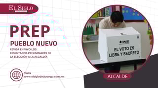 PREP Durango 2025: consulta AQUÍ cómo va la elección municipal en Pueblo Nuevo