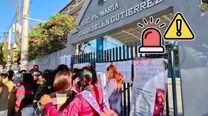 Padres de familia cierran primaria 'Juana Belén Gutiérrez' tras denuncias de violencia sexual