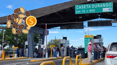 Productores toman caseta en la Durango-Gómez Palacio en protesta por precio de frijol