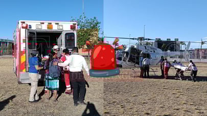 Trasladan de Mezquital a Durango a madre e hijo con problemas de salud