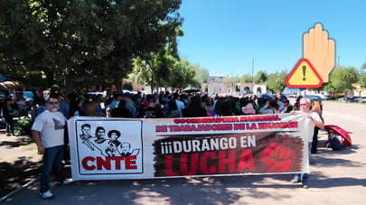 Realiza CNTE paro de labores en Durango en respaldo a movilizaciones nacionales