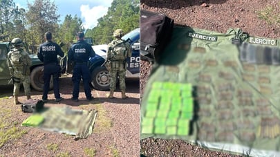 Aseguran más de mil 200 cartuchos y cargadores abandonados en la sierra de Durango