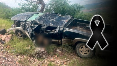 Mueren dos hombres tras volcadura en Mezquital; víctimas ya fueron identificadas