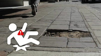 Reportan hasta una caída al día por malas condiciones de banquetas en el Centro de Durango