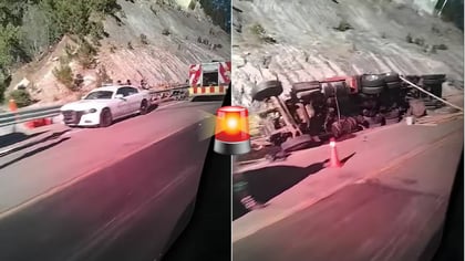 Tractocamión vuelca en la autopista Durango–Mazatlán; conductor perdió la vida