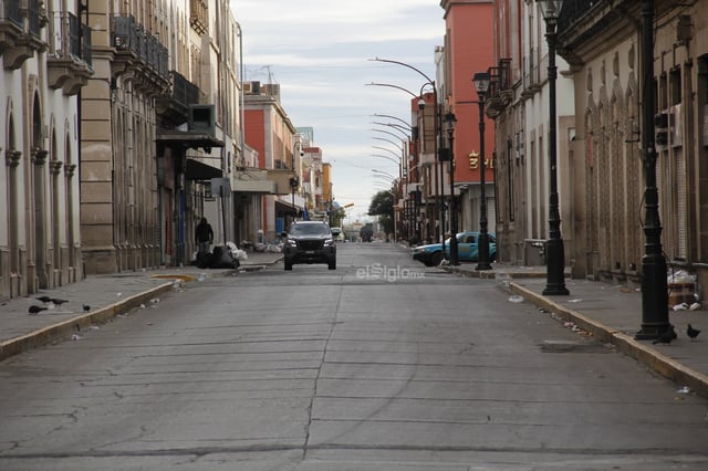 Esta mañana, la Zona Centro de Durango reporta con calles vacías en Navidad.