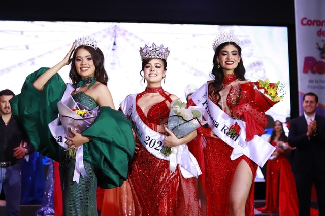 La acompañarán Alexandra Reyes y Korayma Díaz, ambas de Poanas, como princesa real y princesa, en los eventos conmemorativos del 462 aniversario de la fundación de la ciudad de Durango. La acompañarán Alexandra Reyes y Korayma Díaz, ambas de Poanas, como princesa real y princesa, en los eventos conmemorativos del 462 aniversario de la fundación de la ciudad de Durango.