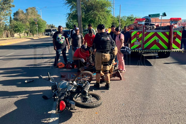 Motociclista es impactado en bulevar Domingo Arrieta; responsable huye